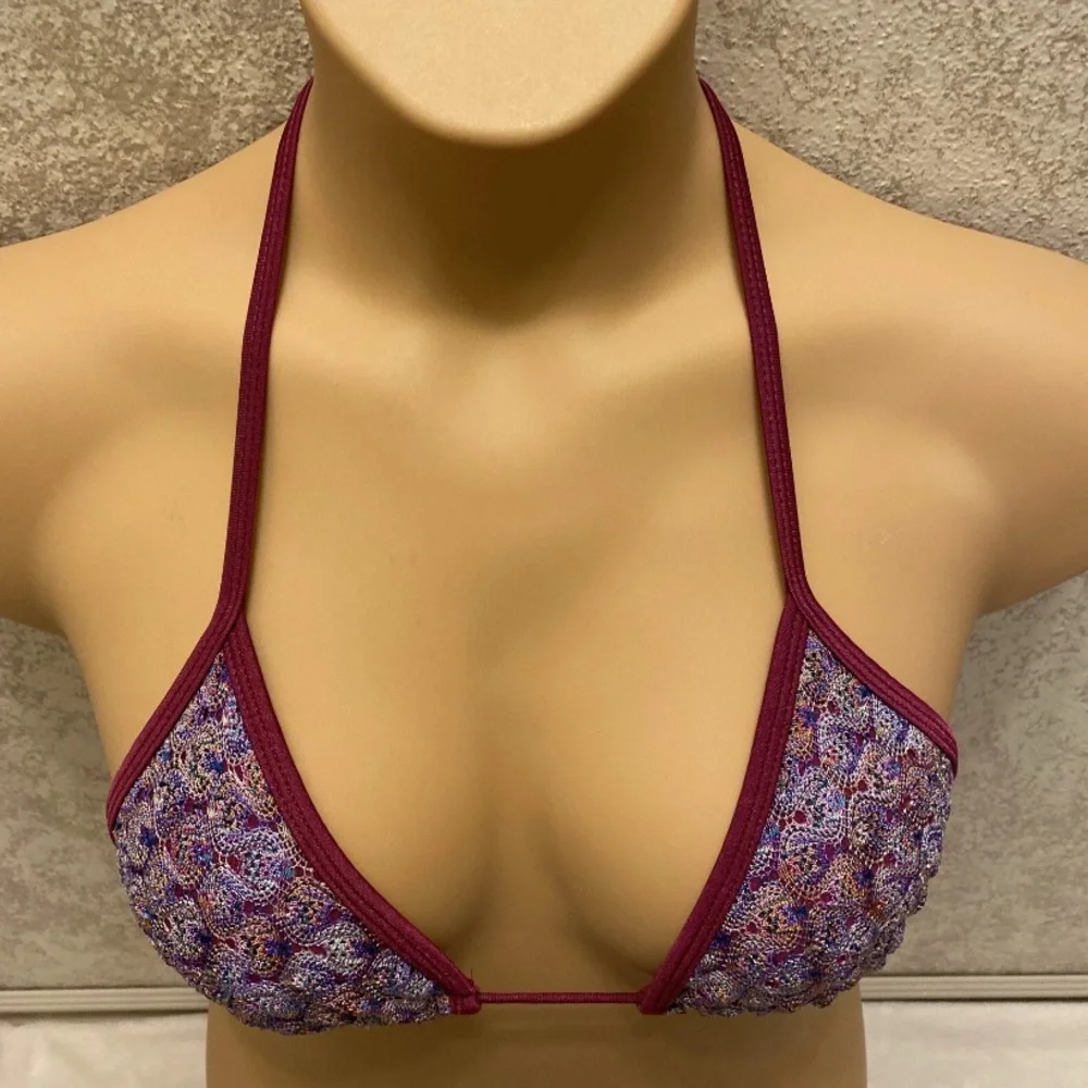 Xhilaration Multicolored Crocheted Paisley Bikini Top